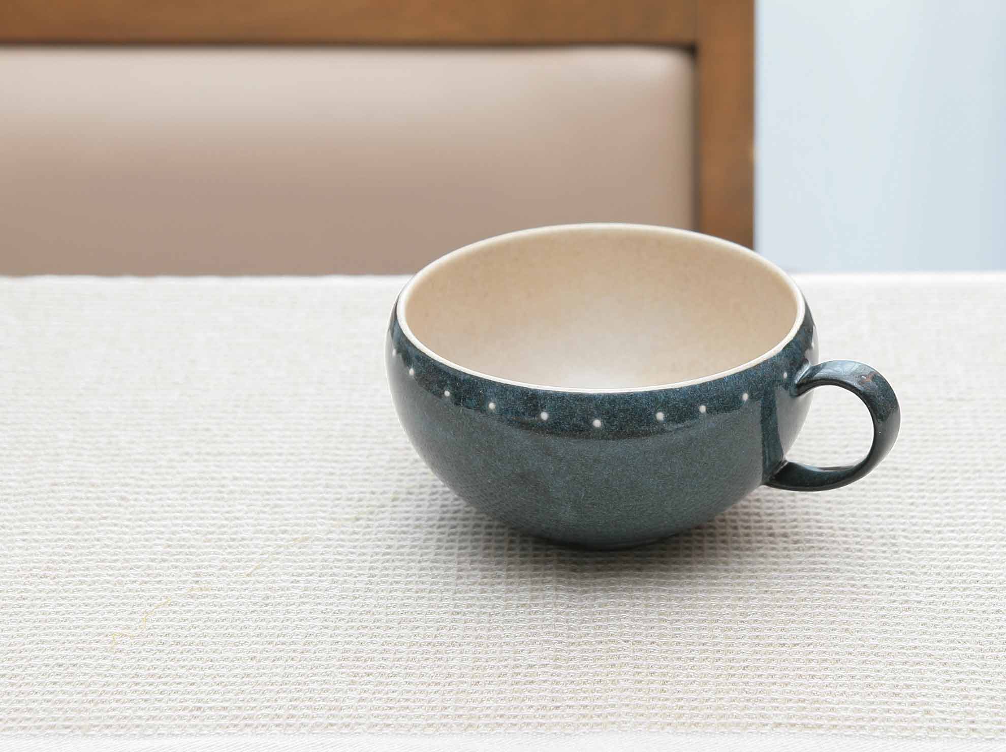 20165 ドットライン スープボウル ブルー 光陽陶器 かわいい おしゃれ おすすめ スープカップ